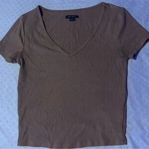 Tan Cropped Shirt